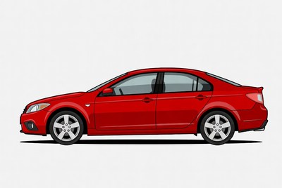 Red Sedan Car Illustration