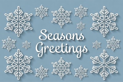 Seasons Greetings with Snowflakes