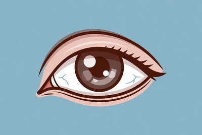 Brown Eye Illustration on Blue Background