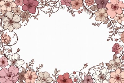 Floral Line Art Border Frame