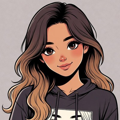 Anime girl smiling in hoodie