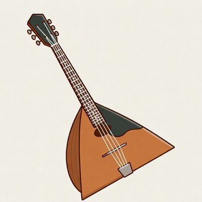 Brown Bouzouki Illustration