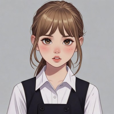 Anime girl with brown hair