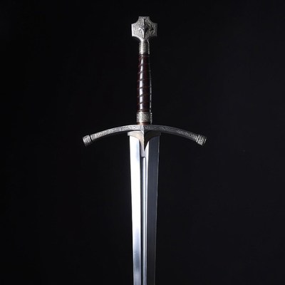 Medieval Sword on Black Background