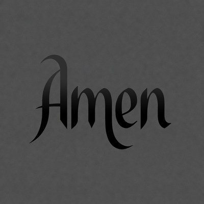Amen Text on Gray Background