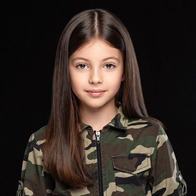 Girl in camouflage jacket