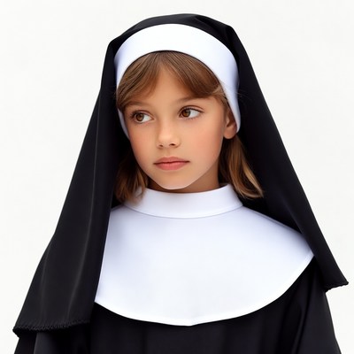 Young girl in nun habit