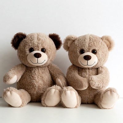 Two Cute Brown Teddy Bears