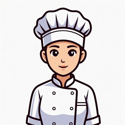 Cartoon female chef smiling