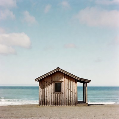 Wooden Cabin on Beach