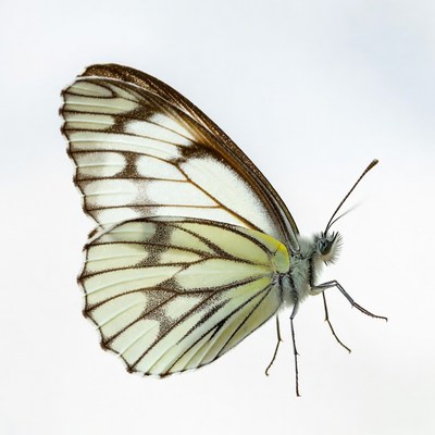 White butterfly with black markings