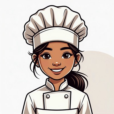Smiling Woman Chef Illustration
