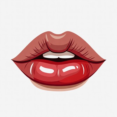 Red glossy lips illustration