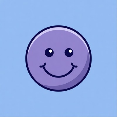 Purple Smiling Emoji Icon