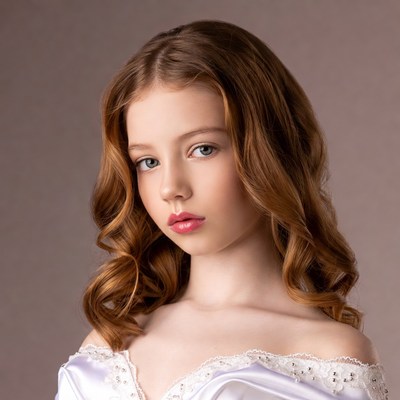 Girl with curly red hair