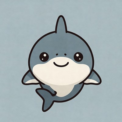 Cute cartoon baby shark