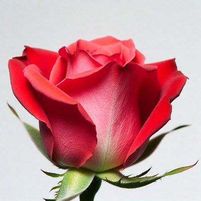 Red Rose on White Background
