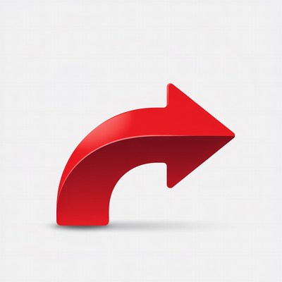 Red Curved Right Arrow
