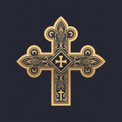 Ornate Golden Orthodox Cross