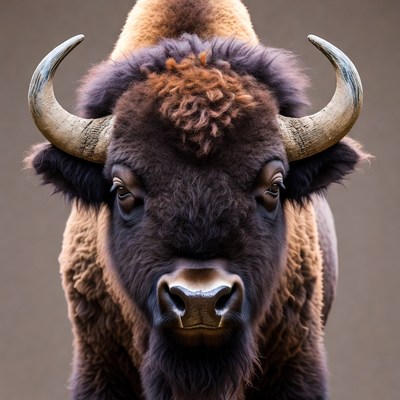 Close-up of American Bison Head