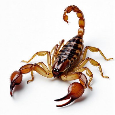 Scorpion on white background