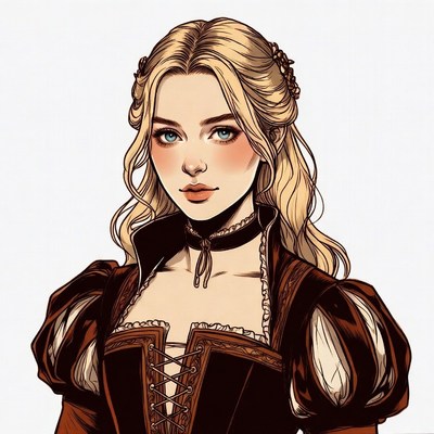 Blonde woman in Renaissance dress