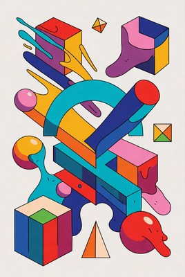 Abstract Geometric Shapes Illustration