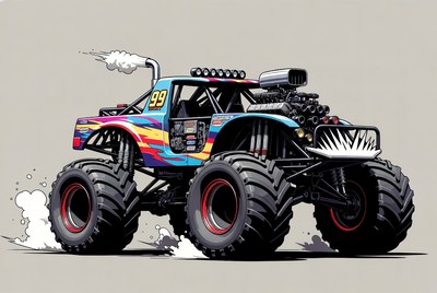 Colorful Monster Truck Illustration
