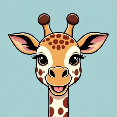 Cute cartoon giraffe illustration