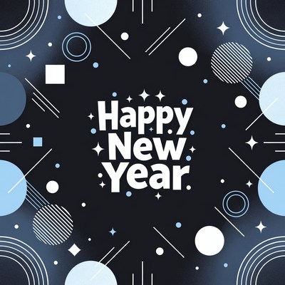 Happy New Year Geometric Design