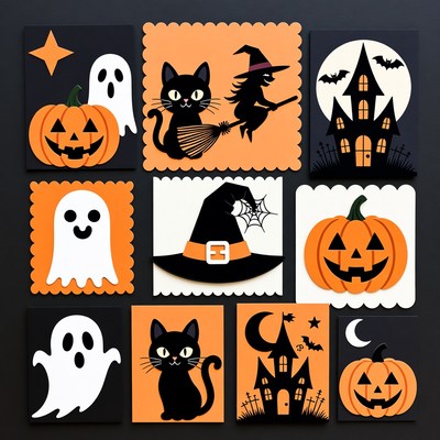 Halloween Clipart Collage