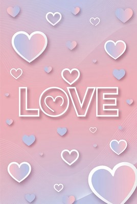 Pink LOVE Text with Hearts Background