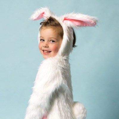 Toddler girl in bunny costume