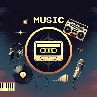 Retro Music Cassette Illustration