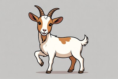 Cute cartoon baby goat