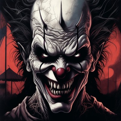 Grinning Horror Clown Portrait