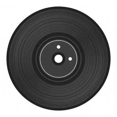 Black Vinyl Record Illustration