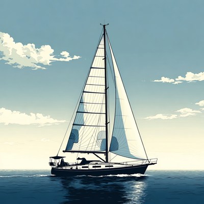 Sailboat sailing on ocean