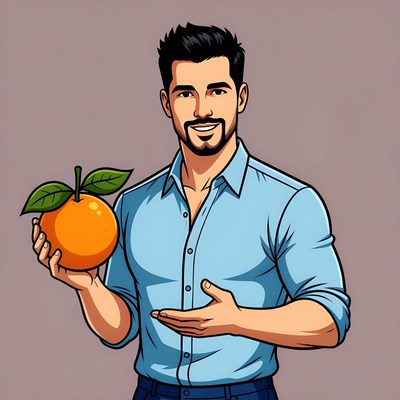 Man holding orange