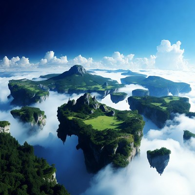 Floating Islands in Clouds