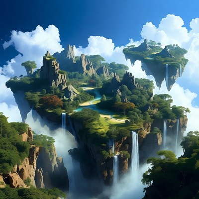 Floating Islands with Waterfalls