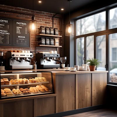 Cozy Brick Coffee Shop Interior