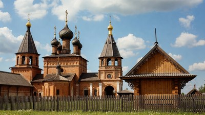 Russian Orthodox Church with Onion Domes