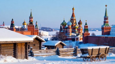 Saint Basil's Cathedral Winter Snowy View