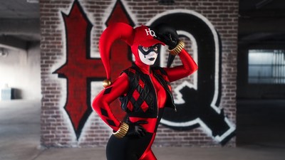 Harley Quinn cosplay woman posing