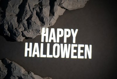 Happy Halloween Text on Rocks