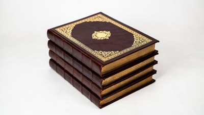 Stack of Antique Leather Books