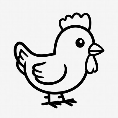 Cute cartoon chicken illustration