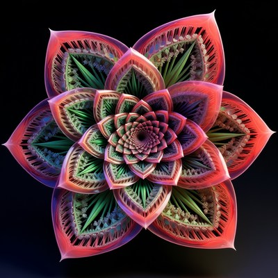 Vibrant Fractal Succulent Flower