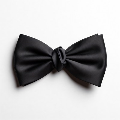 Black Bow Tie on White Background